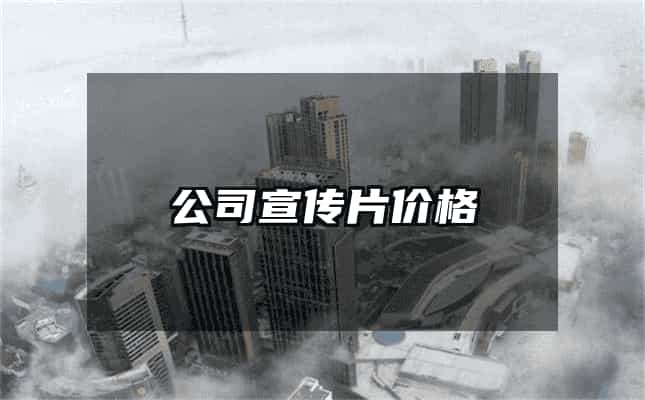 公司宣传片价格